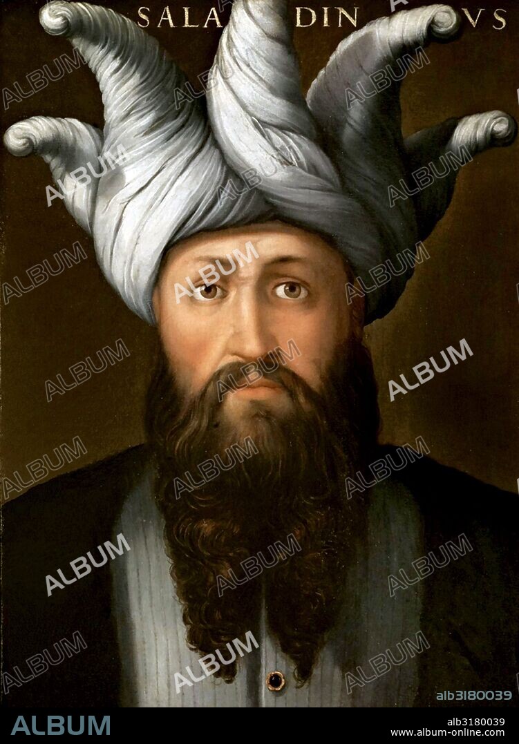 Portrait of Saladin (1560) by Cristofano Dell Altissimo. Saladin (1137 or 1138 – 1193), known as ?ala? ad-Din Yusuf ibn Ayyub the first sultan of Egypt and Syria and the founder of their Ayyubid dynasty. Saladin led the Muslim opposition to the European Crusaders in the Levant. At the height of his power, his sultanate included Egypt, Syria, Mesopotamia, Hejaz, Yemen and other parts of North Africa.