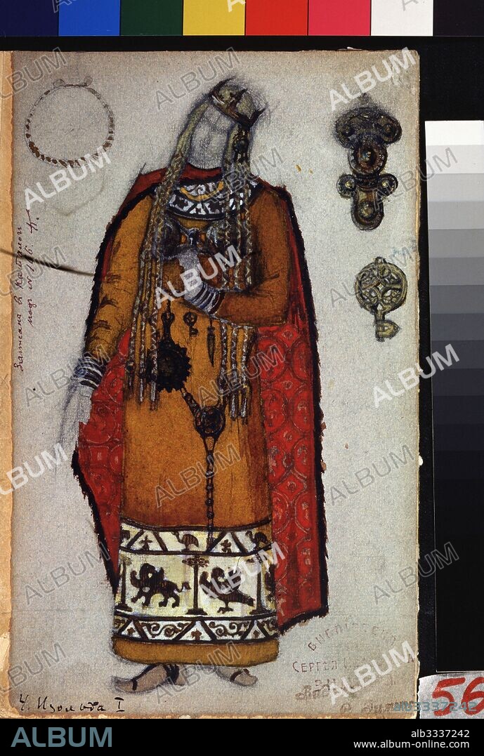 NICHOLAS ROERICH. Costume design for the opera Tristan und Isolde by R. Wagner.