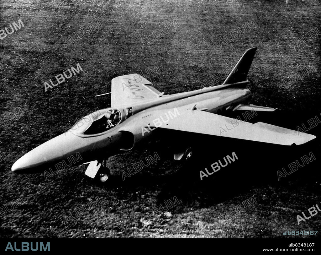 Killer Gnat - The Folland Gnat, Britain's latest light jet fighter with a speed near that of sound.The plane, powered by the new Bristol Orpheus turbo jet, made its first last Monday afternoon. Dimensionally, it closely resembles its forerunner, the Midge, which is a low power version of the Gnat. The Midge, with the lower power engine, has a level flight speed of over 600 miles per hour and has several times reached supersonic speed in a dive. July 19, 1955. (Photo by Reuterphoto).