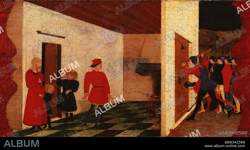 PAOLO UCCELLO. The Miracle of the Desecrated Host (Predella Panel for the church of Corpus Domini in Urbino).