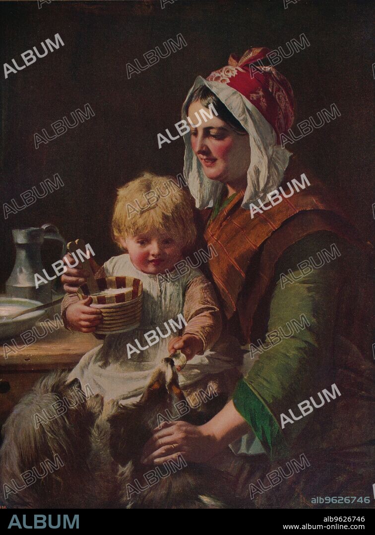 JOHN PHILLIP. 'Meal Time', c1850. From International Art: Past and Present by Alfred Yockney. [Virtue & Company, London, c1915].