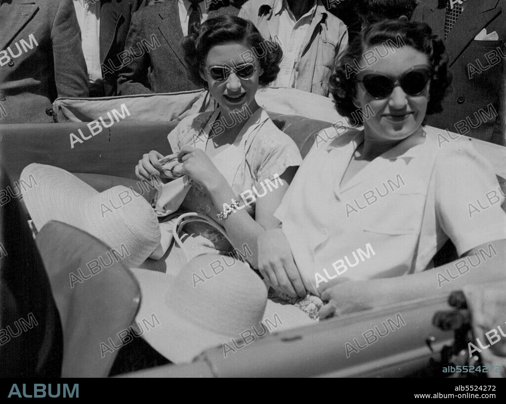 Princess Margaret at Isle of Capri -- Princess Margaret (left), Accompanied by Lady Mary Harvey, wife of major T.C. Harvey, The queen is private secretary, is been driving, April 30. May 10, 1949. (Photo by Associated Press Photo).