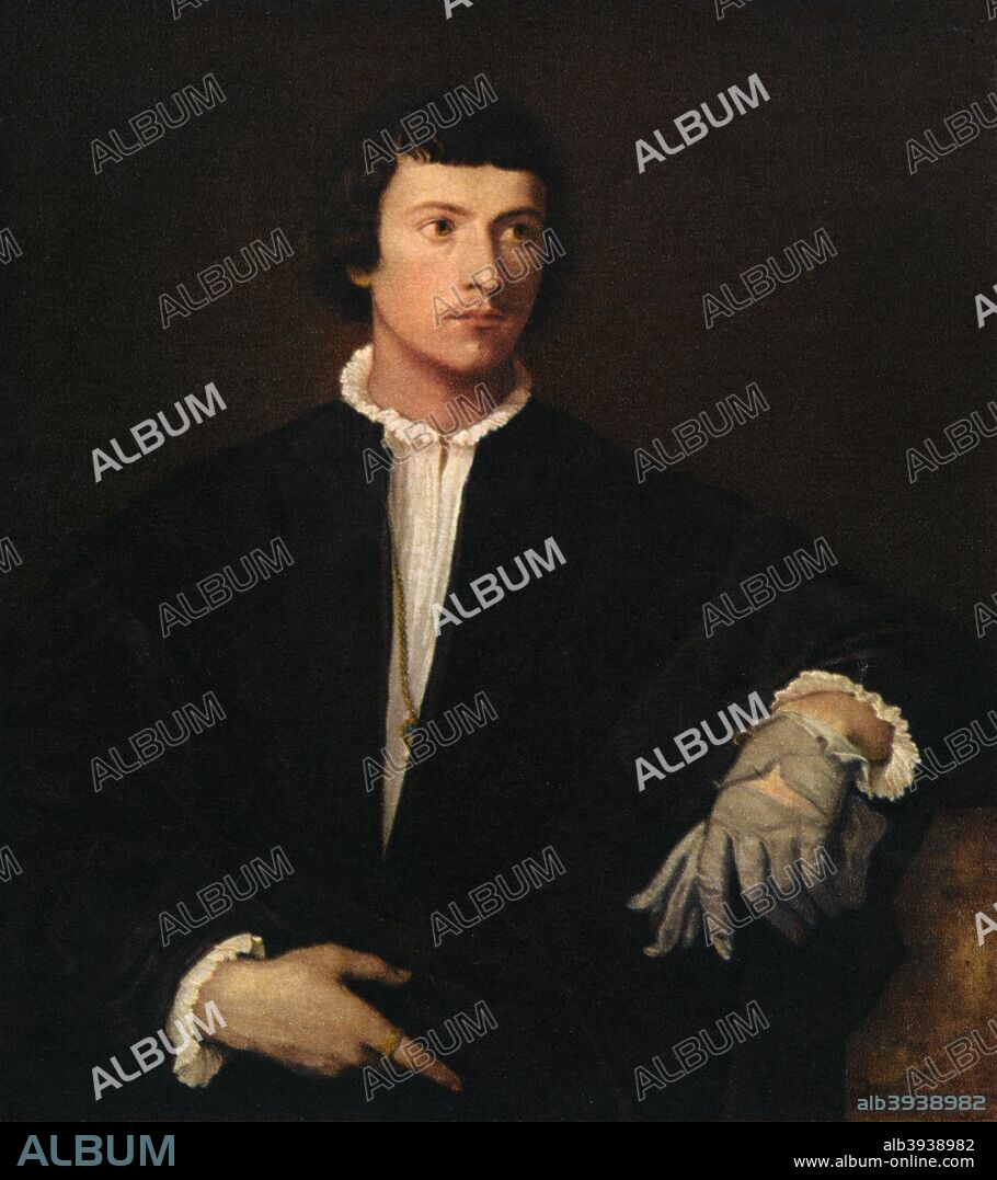 'The Man with a Glove', c1520, (1937). A print from Titian Paintings and Drawings, introduction by Hans Tietze, Phaidon Press, Vienna, 1937. Found in the collection of the Louvre, Paris, France.