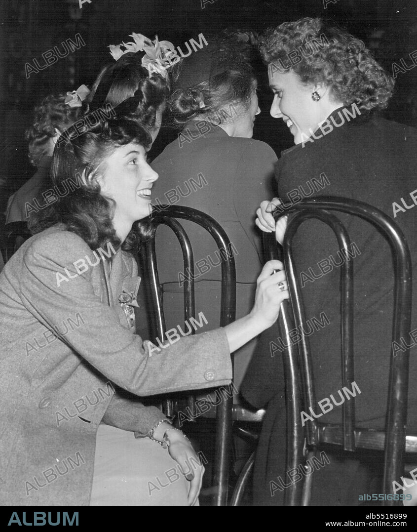 Career Woman (Tenth Of Twelve) -- Sorrow came to replace this kind of light-hearted pleasantry between Clare Boothe Luce and her daughter, Ann Brokaw (left), shown just before Mrs. Luce delivered the keynote address at the Republican State Convention in Hartford, Conn., 1942. The young girl was killed at the age of 19 in an auto collision in 1944. With her daughter, April, in 1942.The couple were mutually devoted. But April was killed in a car smash. February 20, 1953. (Photo by United Press).