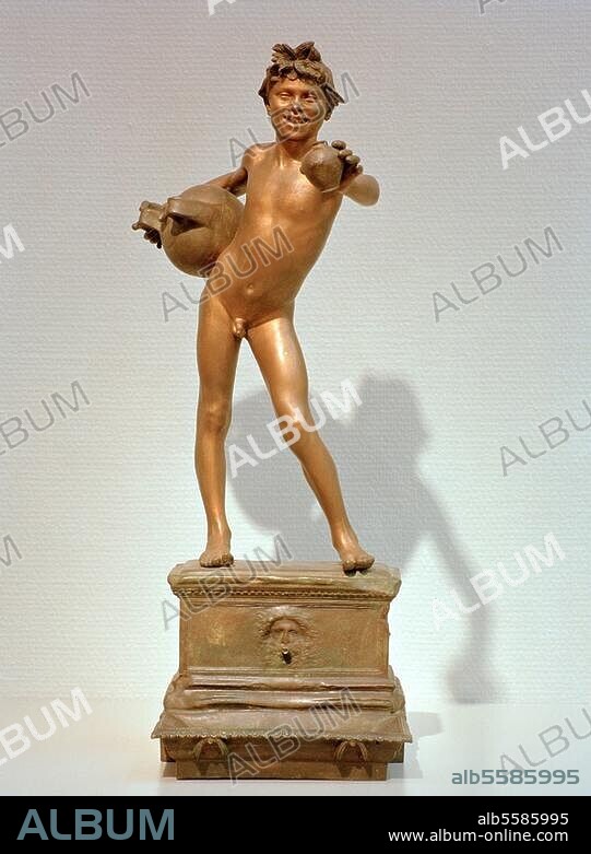 Gemito, Vincenzo. 1852-1929. "Der Wasserverkäufer" (Brunnenfigur), um 1886. Bronze, 55,5 × 20 × 28,5 cm. Amsterdam, Van Gogh Museum.