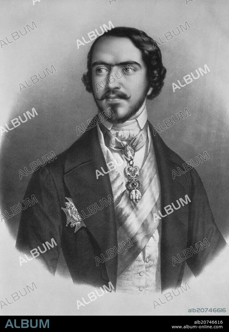 RETRATO DE CARLOS LUIS DE BORBON Y BRAGANZA - CONDE DE MONTEMOLIN (1845-1861).