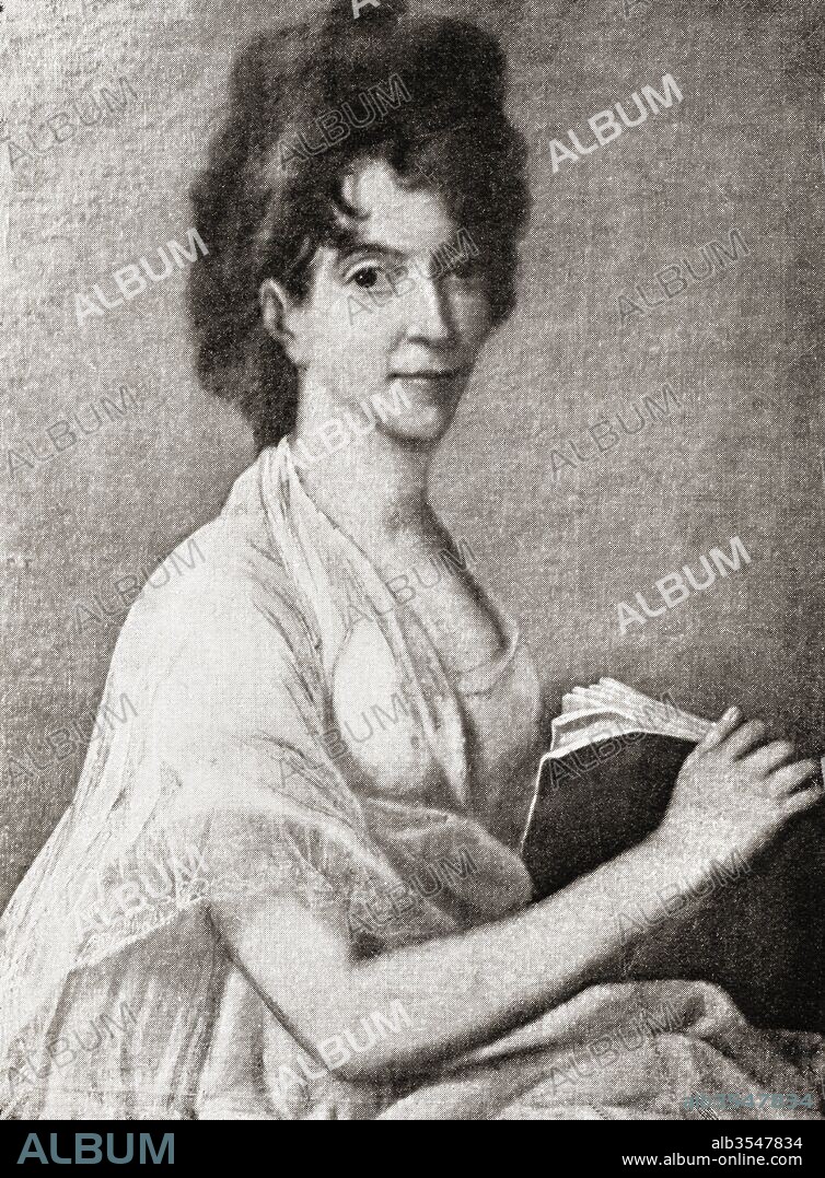 Maria Constanze Cäcilia Josepha Johanna Aloysia Mozart, née Weber, 1762 – 1842. Wife of Wolfgang Amadeus Mozart. From Mozart, published 1935.