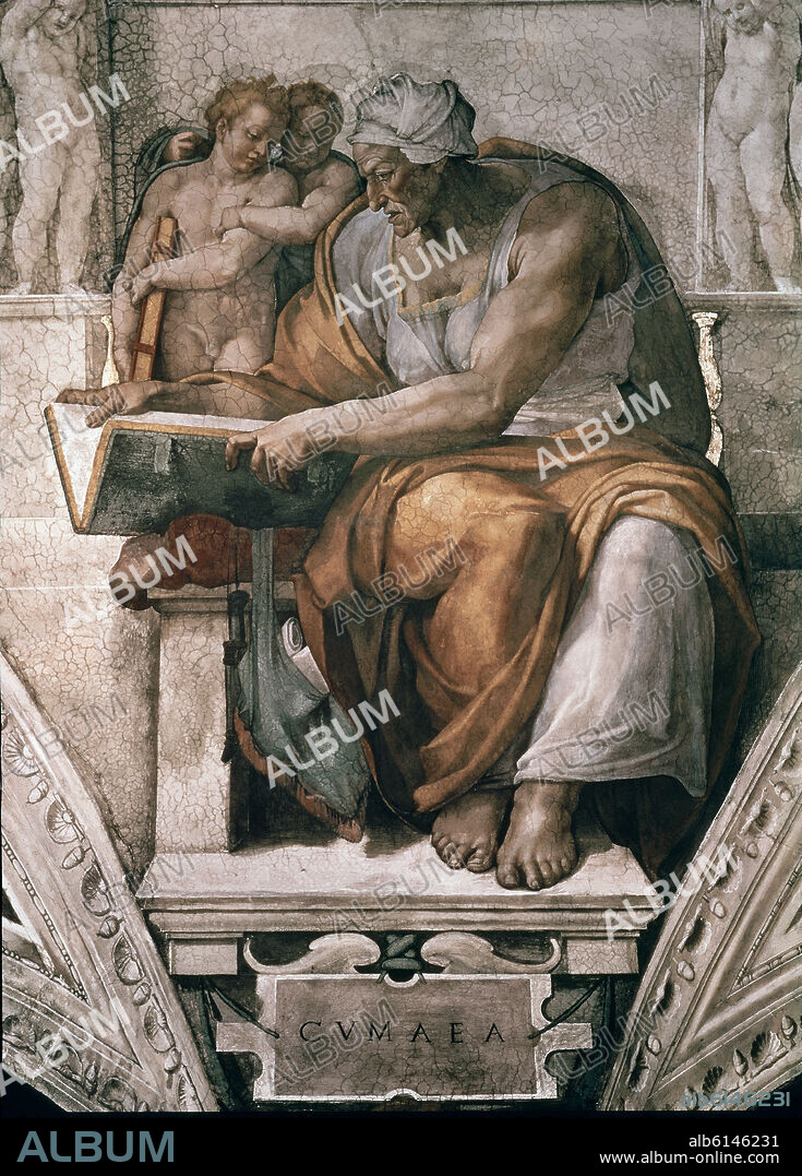 MICHELANGELO. SIBILA CUMANA  - 1508-1512 - RENACIMIENTO ITALIANO.