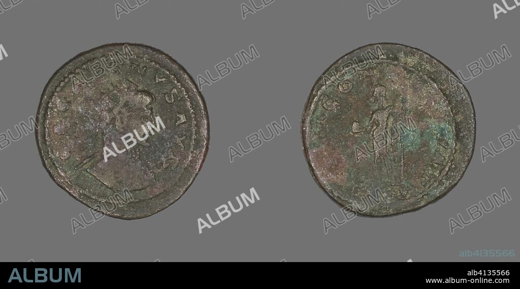 ANCIENT ROMAN. Antoninianus (Coin) Portraying Emperor Gallienus. Roman, minted in Asia. Date: 260 AD-268 AD. Dimensions: Diam. 2.2 cm; 4.17 g. Silver. Origin: Roman Empire.