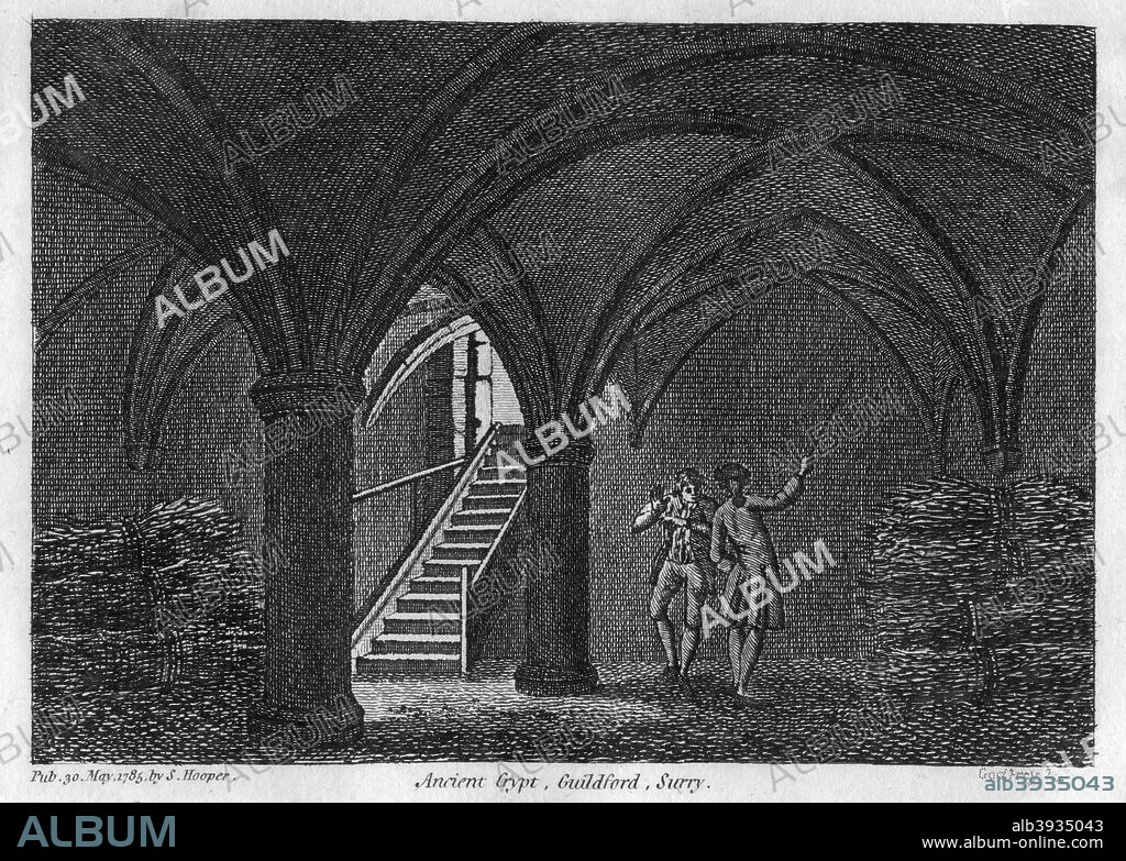 Ancient crypt, Guildford, Surrey, 1785.