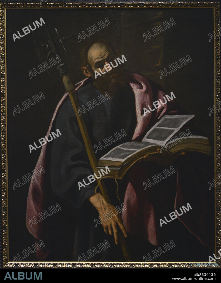 LUIS TRISTáN (1580-1624). SPANISH PAINTER.. Saint Matthias. Portrait by Luis Tristán (1580-1624), ca. 1620. Oil on canvas (130 x 104 cm). El Greco Museum. Toledo, Spain.
