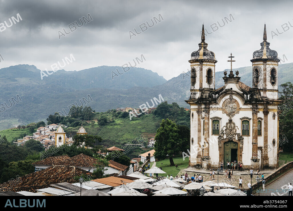 Church of Saint Francis of Assisi built by Aleijadinho in 1766 a Rococo Catholic church in Ouro Preto, UNESCO World Heritage Site, Minas Gerais, Brazil, South America.