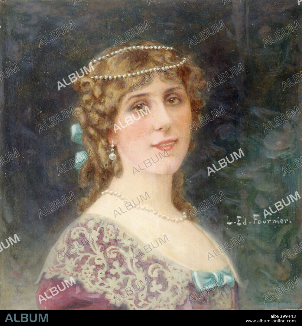 LOUIS EDOUARD PAUL FOURNIER. Portrait de Gabrielle Robinne, sociétaire de la Comédie-Française, dans le rôle d'Elmire du "Tartuffe", c1913.