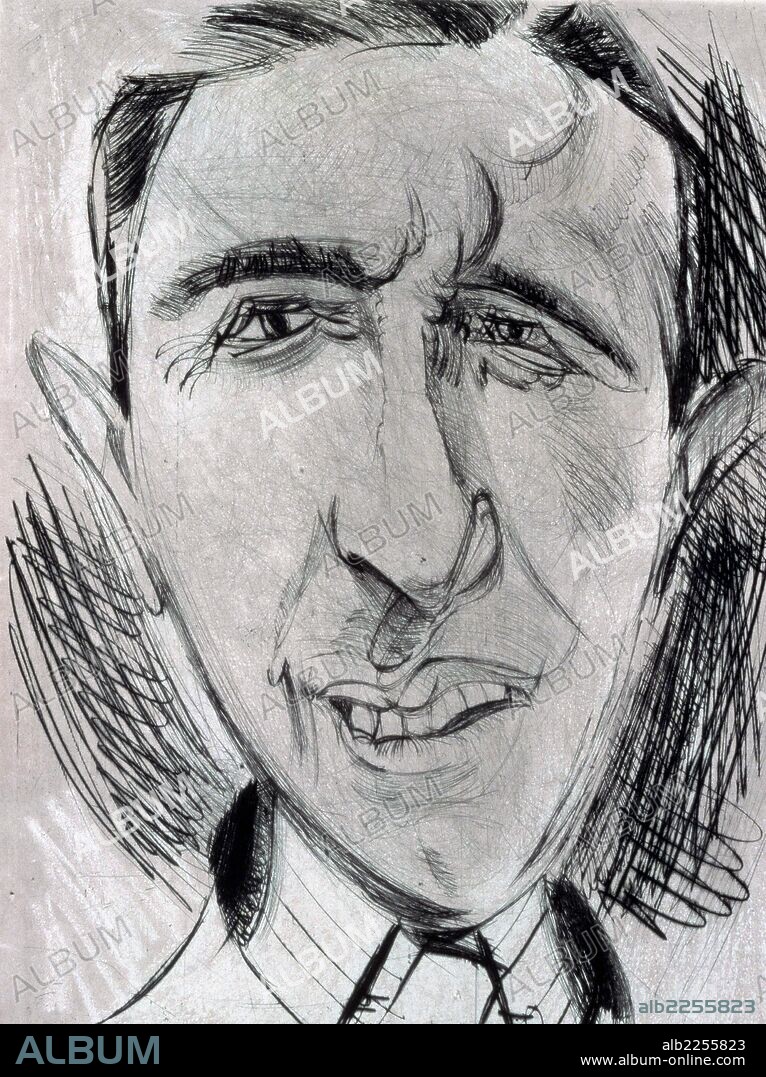 ALVARO DELGADO (1922-2016). SALINAS , PEDRO ESCRITOR ESPAÑOL . MADRID 1891 - 1951 DIBUJO DE ALVARO DELGADO COLECCION PARTICULAR . MADRID  ATENCION: AUTOR CONTEMPORANEO SUJETO A COPYRIGHT ©. EL CLIENTE FINAL ES RESPONSABLE DE LA GESTION DE LOS DERECHOS DE AUTOR CON LAS SOCIEDADES EXISTENTES DE GESTION DE DERECHOS O DIRECTAMENTE CON LOS ORGANISMOS TITULARES DE LOS MISMOS.