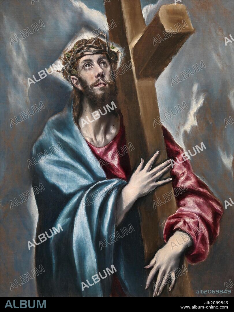 El Greco / 'Christ Clasping the Cross', ca.  1602, Spanish School, Oil on canvas, 108,2 cm x 87 cm, P00822.