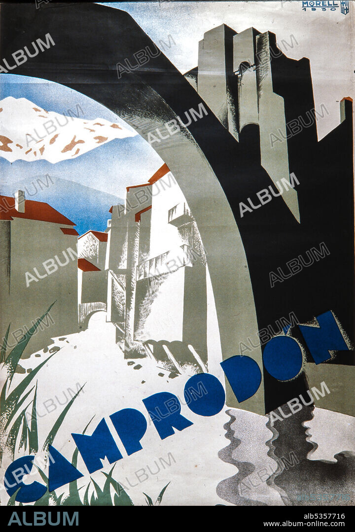 JOSEP MORELL. Cartel modernista. Camprodon, 1930. Colección privada.