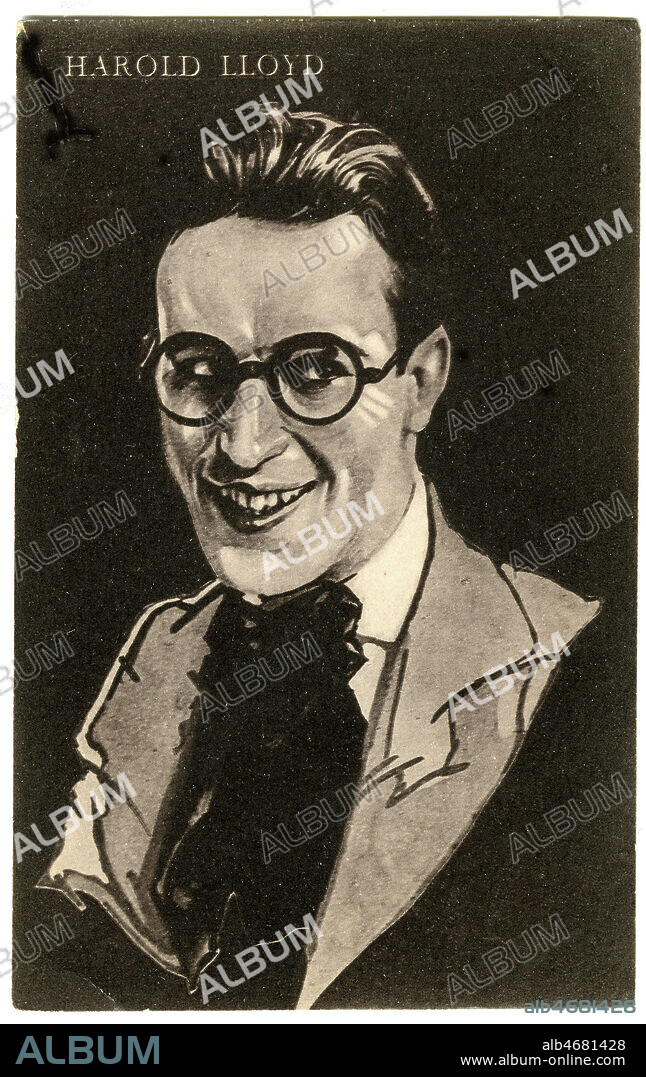 Harold LLOYD (1893-1971). Acteur, producteur, auteur du cinema americain comique burlesque, de 1913 a 1947. Carte postale vers 1930. Credit : Collection JEAN VIGNE / KHARBINE-TAPABOR.
