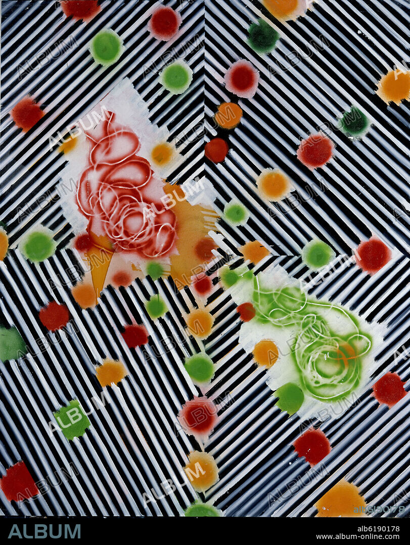 FELICIDAD MORENO (1959-). GEOMETRIA Y NUDOS 2004 - 250 X 200 - ACRILICO Y ESMALTE SOBRE TELA.