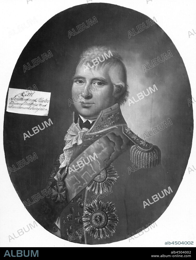 After Christian August Lorentzen, Karl, 1744-1836, Prince of Hessen-Kassel, painting, Oil on canvas, Height, 71 cm (27.9 inches), Width, 55 cm (21.6 inches).