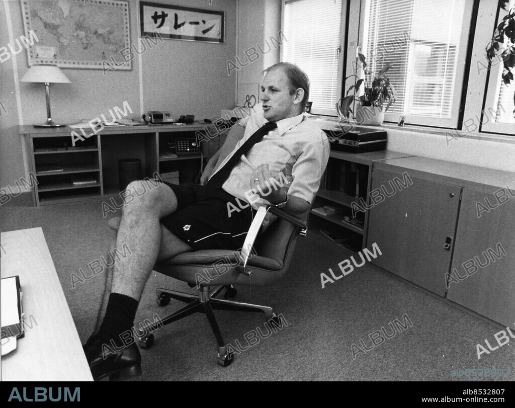 ARKIV 19820603. Mats Ruhne, VD på Salén Reefer Services på sitt kontor.. Foto: Gunnar Lundmark / SVD / SCANPIX / Kod: 11014.