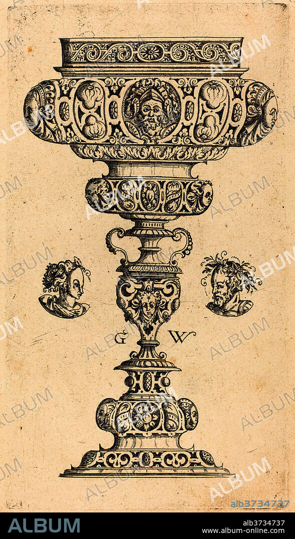 GEORG WECHTER I. Chalice with Head of a Warrior. Dated: published 1579. Medium: engraving.