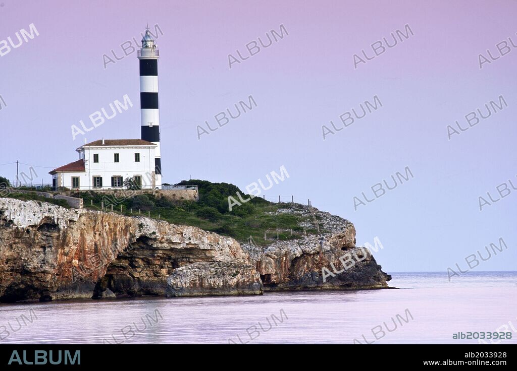 Faro de Porto Colom, 1861.Felanitx.Mallorca.Islas Baleares. España.