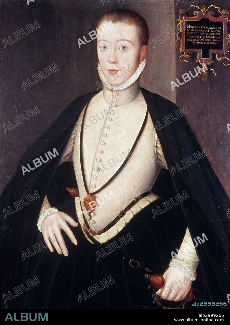 LORD DARNLEY (1545-1567).Herny Stuart, Lord Darnley. Scottish nobleman and consort of Mary, Queen of Scots. Oil on panel, c1564, by an unknown artist.