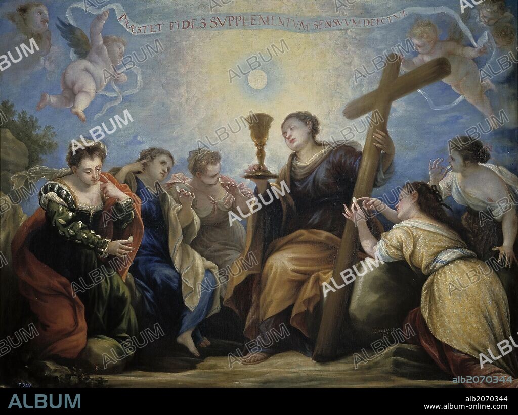 JUAN ANTONIO DE FRÍAS Y ESCALANTE. Juan Antonio de Frías y Escalante / 'Triunfo de la Fe sobre los Sentidos', 1667, Spanish School, Oil on canvas, 113 cm x 152 cm, P00699.