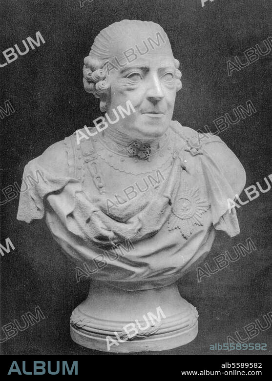 Friedrich II. (der Große), König von Preußen, 1712-1786. Büste von Friedrich Elias Meyer, 1778. Biskuitporzellan, Höhe 33,5 cm. Ehem. Berlin, Schloß Monbijou.
