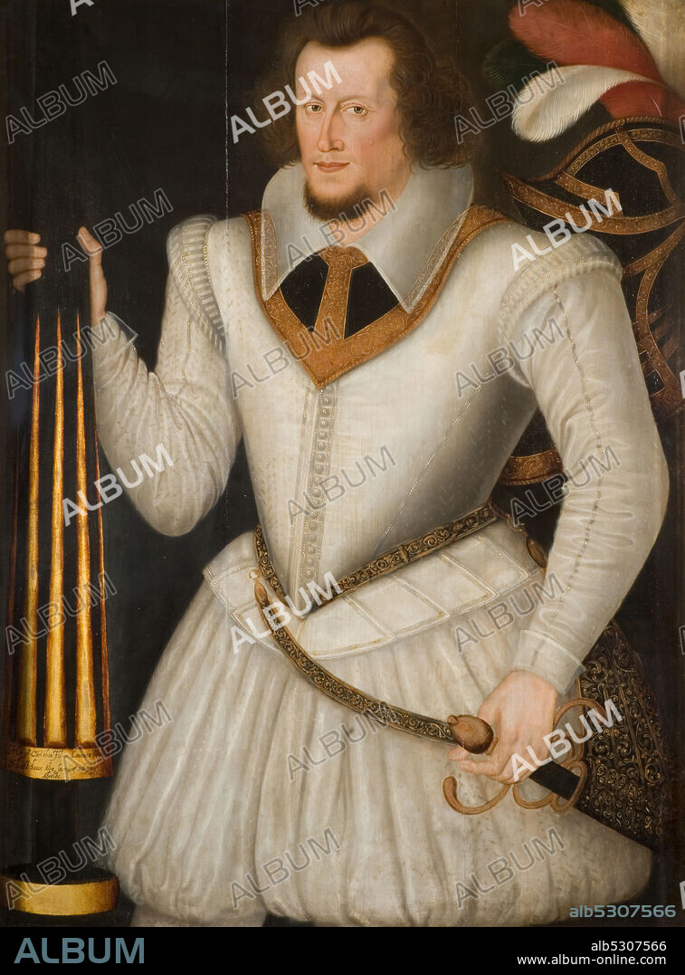 SCHOOL OF MARCUS GHEERAERTS, THE YOUNGER. Portrait of Robert Devereux, 2nd Earl of Essex, 1600-1700.