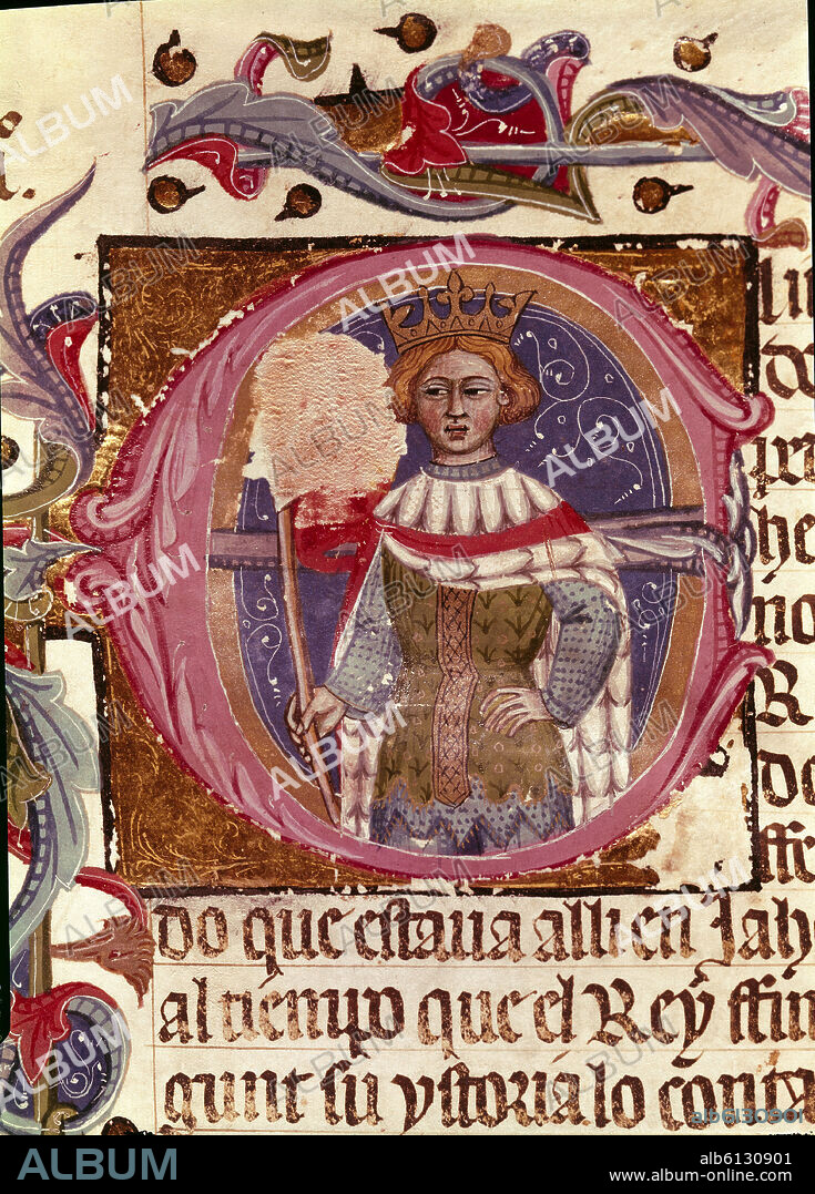 Great Chronicle of Spain. Capitulary C Letter with Alphonse XI. Manuscript. Madrid, National Library.