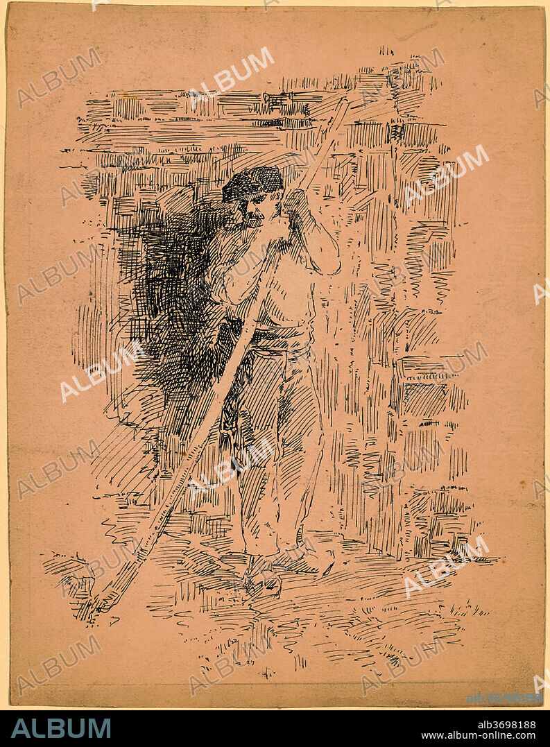 ATTRIBUTED TO EDWARD MORAN. Peasant. Dated: c. 1878. Dimensions: sheet: 21.91 × 16.83 cm (8 5/8 × 6 5/8 in.). Medium: pen and black ink on wove paper.