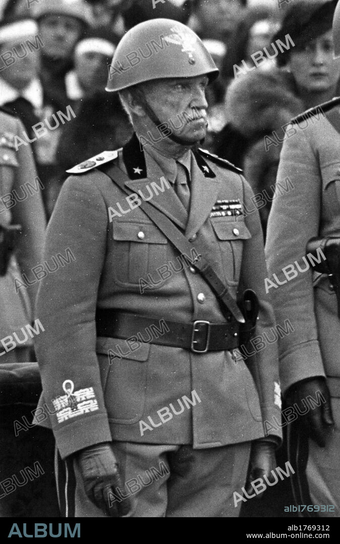 Victor Emmanuel III of Italy in military uniform. The King of Italy Victor Emmanuel III of Savoy in military uniform taking part in a ceremony. 1938.