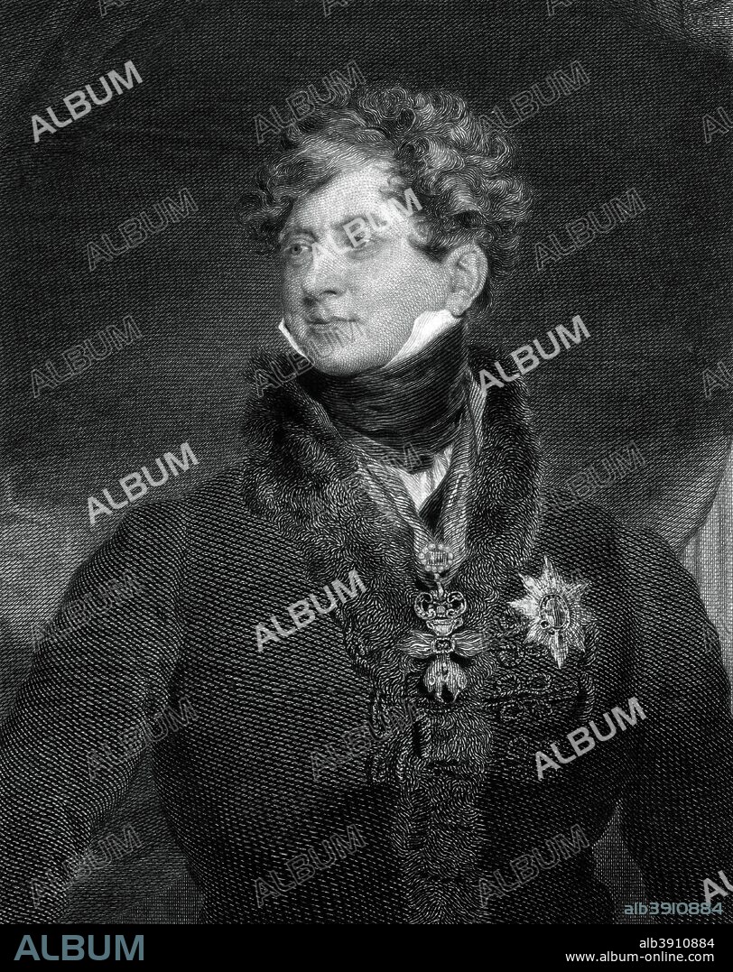 George IV, King of the United Kingdom and Hanover, 1829. Portrait of George IV (George Augustus Frederick, 1762-1830) who was king of the United Kingdom of Great Britain and Ireland and Hanover from 29 January 1820 until his death. He became prince regent in 1811, when his father, George III, became mentally unable to rule.
