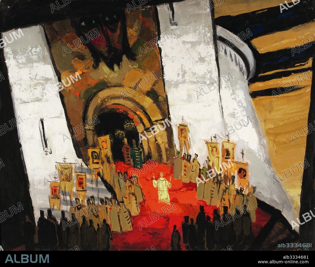 IVAN VASILYEVICH SEVASTYANOV. Stage design for the opera Boris Godunov by M. Mussorgsky.