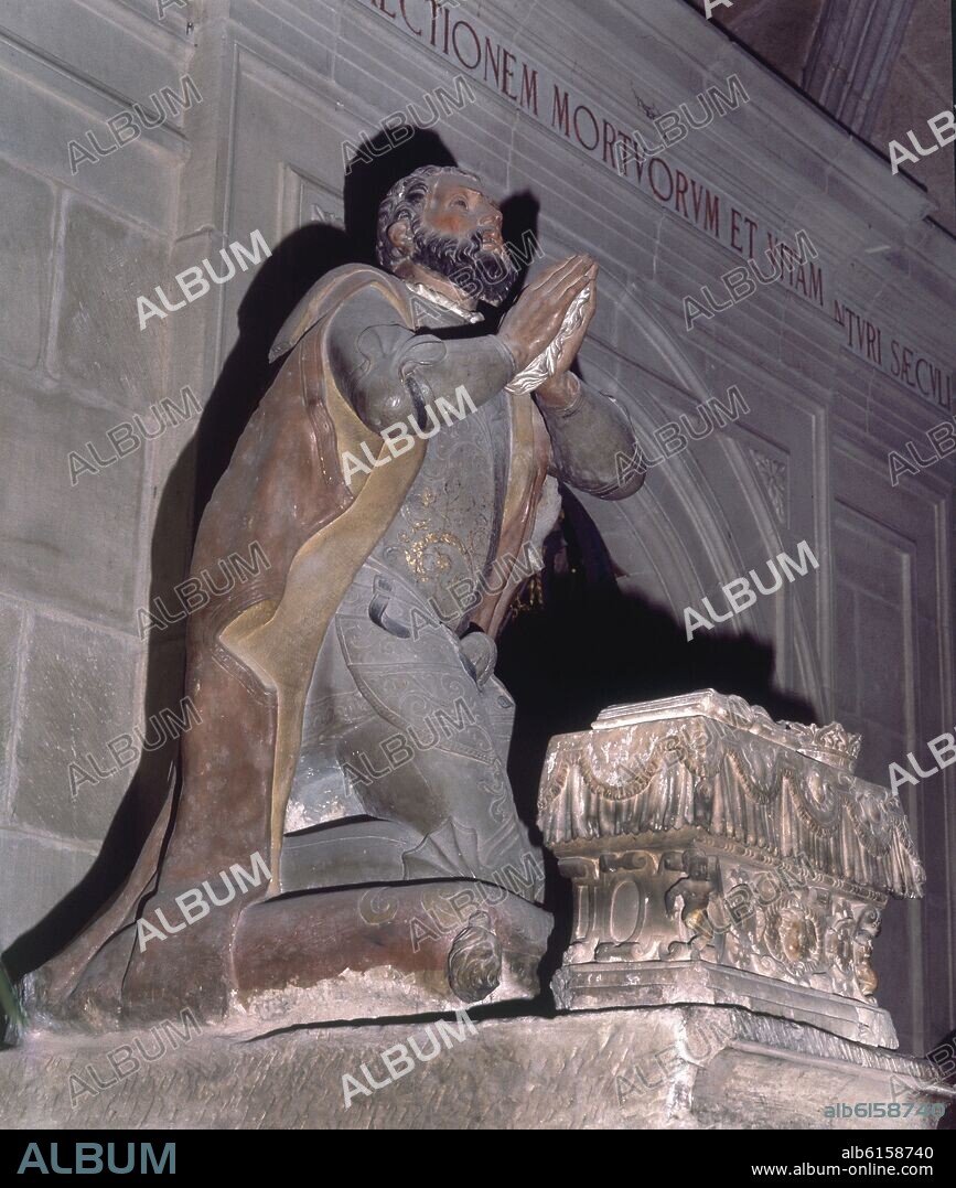 ESTATUA DE GARCIA IV SANCHO III DE NAVARRA LLAMADO EL DE "NAJERA" REY DE PAMPLONA DESDE EL 1035/54 EN EL PANTEON REAL - SIGLO XVI - RE.