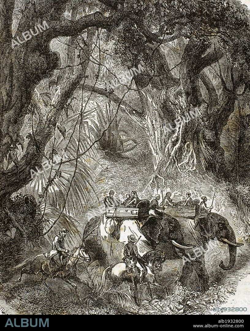 HISTORIA DE LA INDIA. REBELION DE LOS CIPAYOS (1857). Revolución india que estalló como reacción contra la política colonial británica. En 1857 se sublevaron los cipayos, soldados indígenas al servicio inglés, lo que privó de toda autoridad a la Compañía de las Indias Orientales (1858). Grabado.