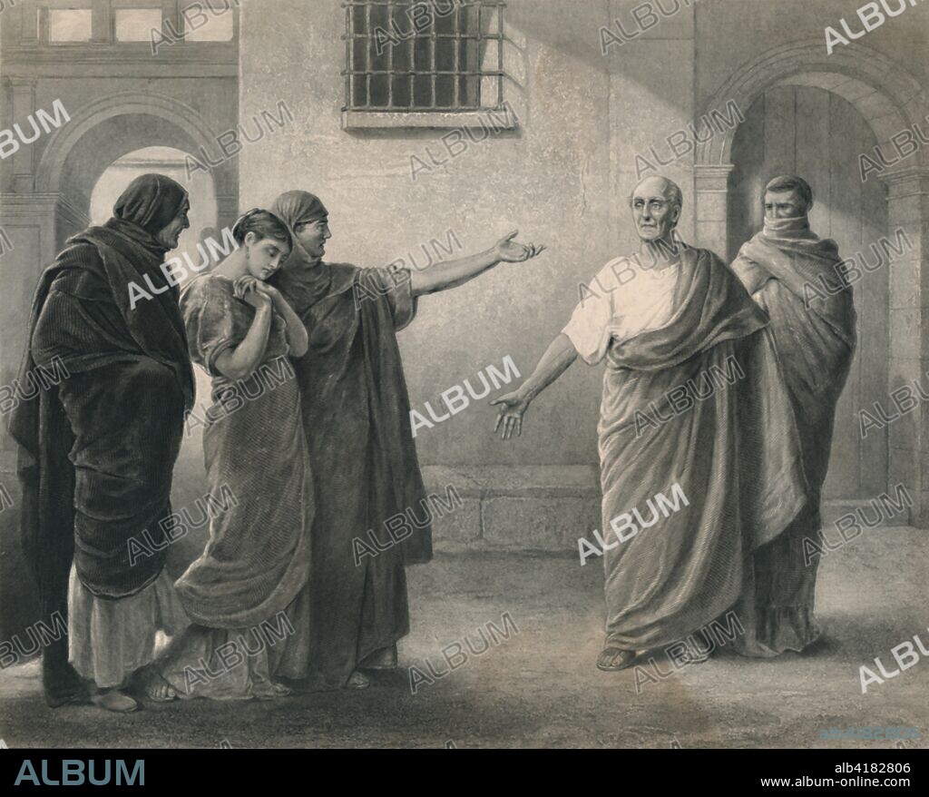 'Volumnia Reproaching Brutus and Sicinius (Coriolanus)', c1870. From The Works of Shakspere, by Charles Knight. [Virtue & Co., Limited, London, c1870].