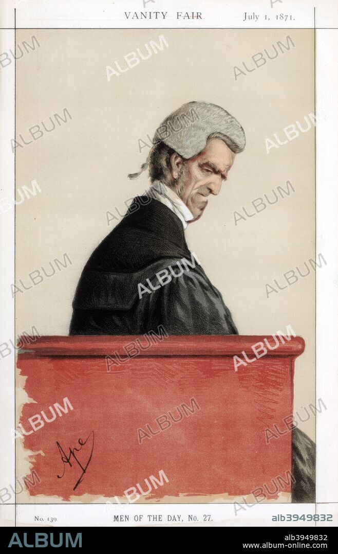 Sir John George Shaw-Lefevre, British barrister, politician and civil servant, 1871. Shaw-Lefevre (1797-1879) served as Clerk of the Parliaments from 1855 until 1875. From Vanity Fair, 1 July 1871.