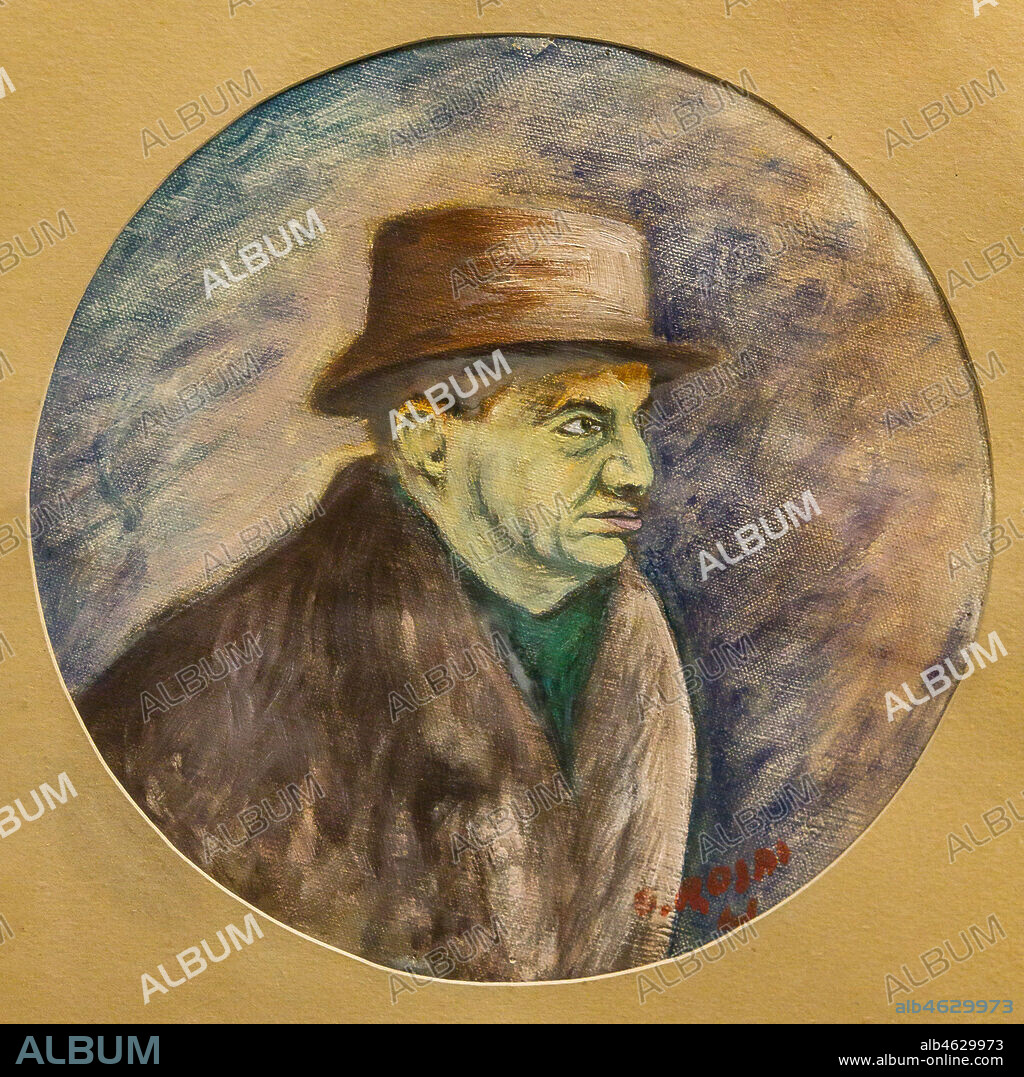 Museo Novecento: "Portrait of Eugenio Montale", by Ottone Rosai, 1941. Oil painting on canvas.