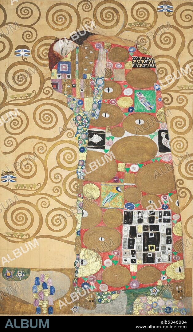 GUSTAV KLIMT. The Stoclet Frieze, Detail: Fulfillment (The Embrace).
