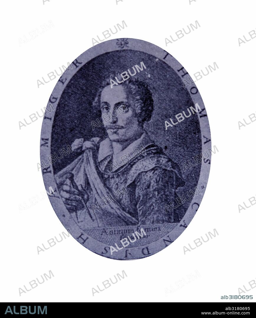 Portrait of Sir Thomas Cavendish (1560-1592) an English explorer and a privateer known as "The Navigator".
