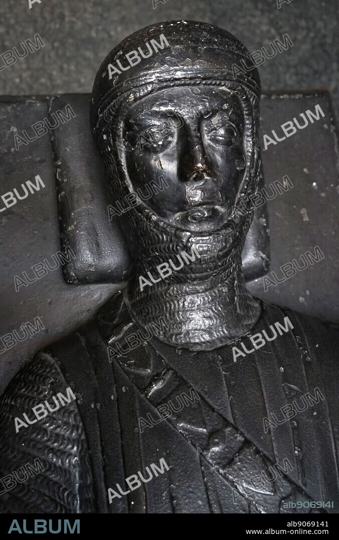 Possible monument, in Reigate stone, of Gilbert Marshal, 4th Earl of Pembroke (1194-1241) at the Temple Church in London. Dated 13th Century.