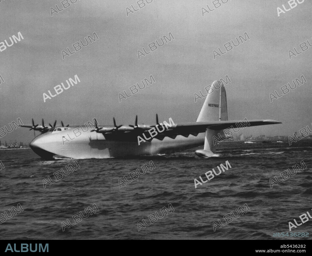 The Spruce Goose during trails. "Spruce Goose" the huge seaplane. June 28, 1948. (Photo by Associated Press Photo).