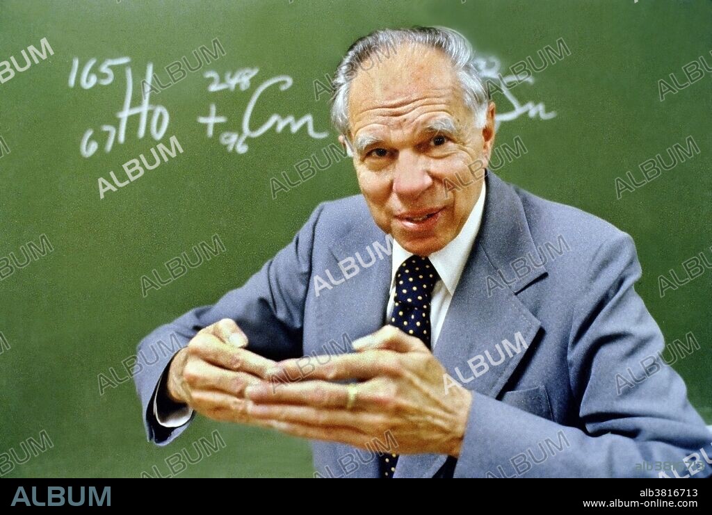 Glenn Theodore Seaborg (April 19, 1912 - February 25, 1999) was an American chemist whose involvement in the synthesis, discovery and investigation of 10 transuranium elements earned him a share of the 1951 Nobel Prize in Chemistry. He was the principal or co-discoverer of ten elements: plutonium, americium, curium, berkelium, californium, einsteinium, fermium, mendelevium, nobelium and element 106, which, while he was still living, was named seaborgium in his honor. He discovered more than 100 atomic isotopes and is credited with important contributions to the chemistry of plutonium, originally as part of the Manhattan Project where he developed the extraction process used to isolate the plutonium fuel for the second atomic bomb. He advised ten US Presidents - from Truman to Clinton - on nuclear policy and was Chairman of the US Atomic Energy Commission from 1961-71, where he pushed for commercial nuclear energy and the peaceful applications of nuclear science. In 1998 he suffered a stroke, which led to his death six months later at the age of 86.
