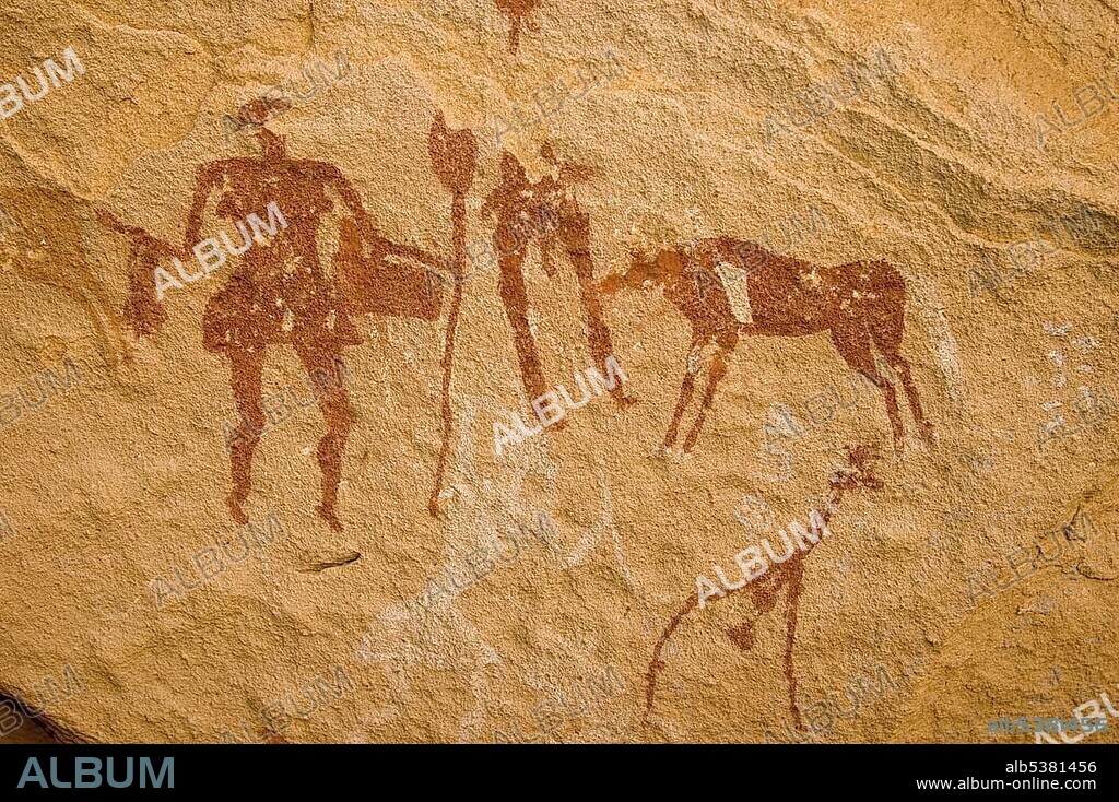 Prehistoric rock paintings, Acacus Mountains, Libya