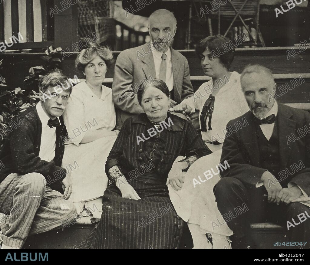 Untitled (Stieglitz, Agnes, mother Hedwig, Julius, Selma, and Lee on Oaklawn steps). Alfred Stieglitz; American, 1864-1946. Date: 1910-1912. Dimensions: 3 1/4 x 4 in. Lantern slide. Origin: United States.