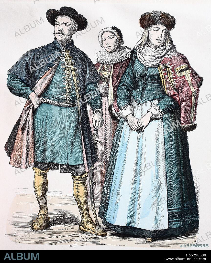 National costume, clothes, history of the costumes, noble Englishwoman, woman from Paris, woman from Rouen, woman from Dieppe, France, 16th century, Volkstracht, Kleidung, Geschichte der Kostüme, noble Engländerin, Frau aus Paris, Frau aus Rouen, Frau aus Dieppe, Frankreich, 16. Jahrhundert.