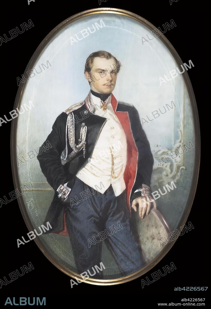 MIHALY VON ZICHY. 'Portrait of Count Vladimir Levashov'. Hungary-Russia, 1858. Dimensions: 21x14 cm.