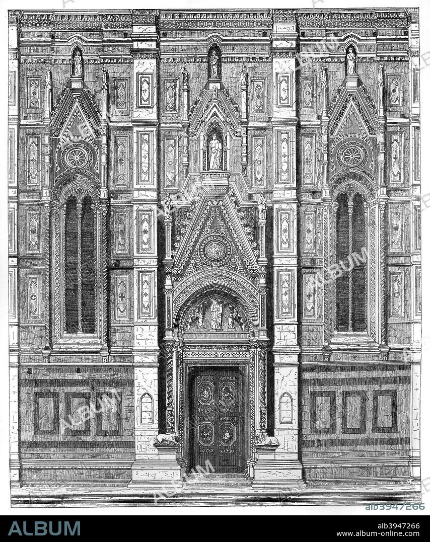 The canonical gate of the Basilica of Santa Maria del Fiore, Florence, Italy, 1882. From Florence, by Charles Yriarte, translated by CB Pitman and published by Sampson Low (London, 1882).